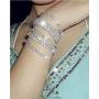 PPX 5 Pcs Rhinestone Bridesmaid Jewelry Sets for Women Necklace and Ring and Earring Set for Wedding with Crystal Bracelet