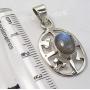 SilverStarJewel 925 Solid Silver Real Oval Labradorite Necklace Pendant 3 cm New Stone