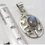 SilverStarJewel 925 Solid Silver Real Oval Labradorite Necklace Pendant 3 cm New Stone SilverStarJewel 925 Solid Silver Real Oval Labradorite Necklace Pendant 3 cm New Stone