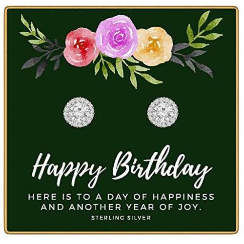 KEDRIAN Happy Birthday Necklace, 925 Sterling Silver, Happy Birthday Mom Gifts, Fun Birthday Gifts for Women, Birthday Jewelry for Women, Sentimental Birthday Gift, Birthday Gifts for Girls