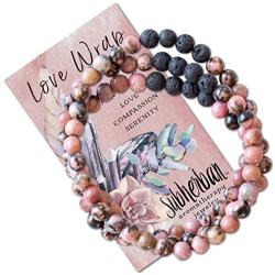 Subherban Modern Aromatherapy Jewelry - Lava Rock Anxiety Bracelets - Handmade Jewelry - Gifts for Women