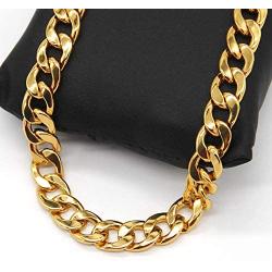 Tool Station Gold Chain, 24'' Gold Necklace, Necklace for Men, Feel Real Solid 18k Gold Plated Fake Chain Necklace 24'' 10mm