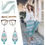 4 Pair Bohemian Vintage Earrings Dangle Drop Earring Jewelry Accessories for Women Girl Supplies