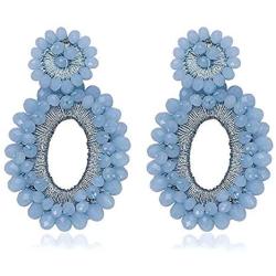 Statement Drop Earrings - Bohemian Beaded Teardrop Dangle Earrings Gift for Women