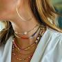 YBMYCM Rainbow Bead Necklace - Boho Tiny Beaded Choker Necklace Jewelry Gifts for Women