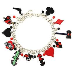 Wonderful Boutique Original Design Quality Cosplay Superhero Harley Quinn Clown Charm Bracelet Gifts for Girl Woman