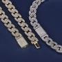TOPGRILLZ 14mm Iced out 6 Times 14K Gold Filled Custom Baguette Diamond Miami Cuban Link Chain Choker for Men with Box Clasp