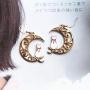 2 pieces Gold Plated Sailor Moon Animal Cat Moon Earrings Gift for Girls Women Jewelry
