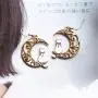 2 pieces Gold Plated Sailor Moon Animal Cat Moon Earrings Gift for Girls Women Jewelry