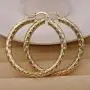 Redhithot Lots 4 Pieces/Set 18K Gold Plated - Big Hollow Geometry Carved Multilayer Circle Bling Bling Boho Beach Hoop Stud Earrings Jewelry for Women Girls Lady