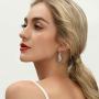 YL Eye Earrings 925 Sterling Silver Dancing Diamond Halo Dangle Earrings Created Emerald/Ruby/Sapphire/Zirconia Drop Jewelry