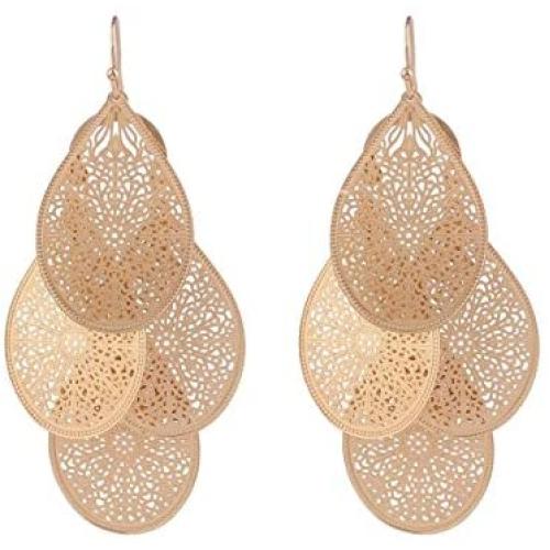 Grace Jun Bridal Vingtage 4 Teardrop Shape Pierced Dangle Earrings Large Statement Earrings
