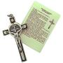 VILLAGE GIFT IMPORTERS 3'' Saint Benedict Pectoral Cross Pendant | Silver or Gold with Black Lining | Comes with Informational Card | Christian Jewelry