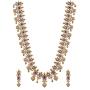 Tarinika Ahaana Gold-Plated Indian Jewelry Set with Long Necklace and Earrings - White Red Green