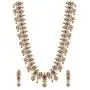 Tarinika Ahaana Gold-Plated Indian Jewelry Set with Long Necklace and Earrings - White Red Green Tarinika Ahaana Gold-Plated Indian Jewelry Set with Long Necklace and Earrings - White Red Green