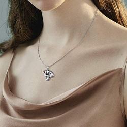 JZCOLOR Sterling Silver Elephant Necklace for Women - Cute Elephant Animal Pendant Jewelry Gift for Elephant Lover Valentine Jewelry for Teens Girls