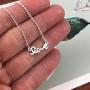 Ballari Womens Delicate Love Pendant Necklace, Silver Stainless Steel Love Word Necklace for Women, Simple Silver Love Choker Chain