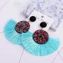 COMMINY 6-9 Pairs Colorful Statement Tassel Earrings Handmade Bohemian Hanging Fringe Dangle Earrings for Women Girls