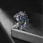 HSQYJ Spider Cocktail Ring Oval Imitation Sapphire Wedding Engagement Ring Mascot Rhinestones Spider Fashion Jewelry Ring Black Gun Plated for Women HSQYJ Spider Cocktail Ring Oval Imitation Sapphire Wedding Engagement Ring Mascot Rhinestones Spider Fashion Jewelry Ring Black Gun Plated for Women