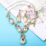 ORAZIO Crystal Wedding Bridal Jewelry Set for Women Rhinestone Necklace Dangle Earring Bracelet for Bride Bridemaids ORAZIO Crystal Wedding Bridal Jewelry Set for Women Rhinestone Necklace Dangle Earring Bracelet for Bride Bridemaids