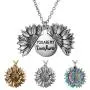 ABTFYFOCUSIN Sunflower Necklace for Women Girls You are My Sunshine Necklace Sunflower Locket Jewelry Pendant Chain Gifts (Vintage Silver) ABTFYFOCUSIN Sunflower Necklace for Women Girls You are My Sunshine Necklace Sunflower Locket Jewelry Pendant Chain Gifts (Vintage Silver)
