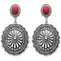Rosemarie & Jubalee Womens Western Style Concho with Natural Howlite Drop Statement Post Earrings, 2.25'' Rosemarie & Jubalee Womens Western Style Concho with Natural Howlite Drop Statement Post Earrings, 2.25''