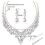 Fiasaso Crystal Bridal Jewelry Set for Women Rhinestone Necklace Earrings Bracelet Wedding Bridesmaid