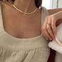 TseanYi Punk Snake Chain Necklace Choker Gold Layered Herringbone Collar Necklace Chain Vintage Chain Neck Jewelry for Women and Girls