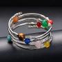 PSEEHEE Natural Semi-Precious Chakra Healing Gemstone Bracelet, Crystal Beads Stretch Unisex Jewelry