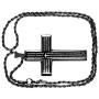 TOPBRIGHT Stainless Steel Simple Cross Pendant Necklace for Men Lords Prayer Necklace Twist Rope Chain 24 Inch