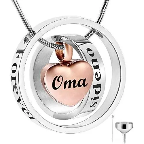 Cremation Jewelry No Longer by My Side, Forever in My Heart Ashes Memorial Necklace Keepsake Urn Pendant-Rose Gold Cremation Jewelry No Longer by My Side, Forever in My Heart Ashes Memorial Necklace Keepsake Urn Pendant-Rose Gold
