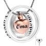 Cremation Jewelry No Longer by My Side, Forever in My Heart Ashes Memorial Necklace Keepsake Urn Pendant-Rose Gold