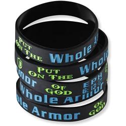 Put on the Whole Armor of God Ephesians 6:13-17 Silicone Bracelet Wristbands (10 Bracelets)