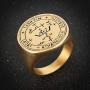 HZMAN Stainless Steel Sigil of Guardian Archangel Michael Talisman Ring