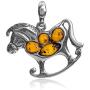 Amber Sterling Silver Rocking Horse Amulet Pendant