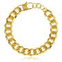 Gold Bracelets for Women, Gold Chain Bracelet, Gold Link Bracelet, Cuban Link Bracelet Gold Charm Bracelet 14k Gold Plated Bracelet Celebrity-Approved Gold Link Bracelet