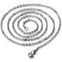COOLSTEELANDBEYOND Womens Mens Steel Silver Black Name Initial Alphabet Letter A to Z Circle Pendant Necklace, 18 inch Chain