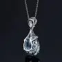 wassana Romantic Natural Women Silver Necklace Aquamarine Pendant Jewelry wassana Romantic Natural Women Silver Necklace Aquamarine Pendant Jewelry