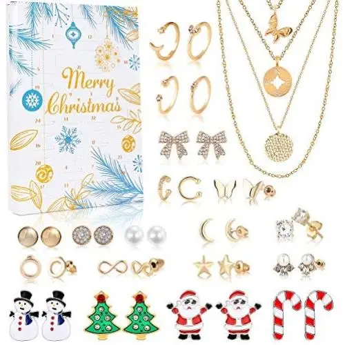 Golray Jewelry Advent Calendar for Women 2020 Christmas with Fashion Bracelet Necklace Rings Earring 24 Days Countdown to Holiday Xmas Surprise Gift for Wife Daughter Mom Adult Girls Golray Jewelry Advent Calendar for Women 2020 Christmas with Fashion Bracelet Necklace Rings Earring 24 Days Countdown to Holiday Xmas Surprise Gift for Wife Daughter Mom Adult Girls