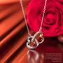 QIANSE I love you 3000 times Mothers Day Necklace for Women Crystal from Austria Jewelry Gift Box Packing Christmas Birthday Gifts (Yellow)