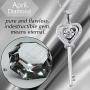 XVX Beating Heart Key Necklace 925 Sterling Silver with White Gold Plated Cubic Zirconia Dancing Birthstone Pendant Forever Love Necklaces Jewelry Gifts for Women Girl