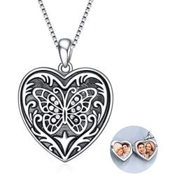 WINNICACA Sterling Silver Heart Lockets Necklace That Holds Pictures for Women Girls Photo Necklace for Birthday