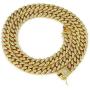 LadayPoa Tide Mens 24K Gold Plated Solid Stainless Steel Chain Iced Out Thick Miami Cuban Link Chain Necklace Hip Hop Jewelry 18,20,24Inch