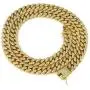 LadayPoa Tide Mens 24K Gold Plated Solid Stainless Steel Chain Iced Out Thick Miami Cuban Link Chain Necklace Hip Hop Jewelry 18,20,24Inch