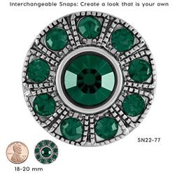 Ginger Snaps Glam- May Charm Accessory | Interchangeable, Customizable & Adjustable Snap Jewelry Collection | Button Charms for Necklaces, Bracelets & Rings | Standard Size | SN22-77