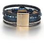 FANCY SHINY Leather Wrap Bracelet Boho Cuff Bracelets Crystal Bead Bracelet with Magnetic Clasp Jewelry Gifts for Women Teen Girls