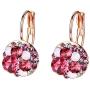 EVEVIC Swarovski Crystals Round Disc Pendant Necklace Earrings for Women 14K Gold Plated Hypoallergenic Jewelry Sets
