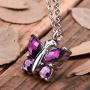 SG Cremation Jewelry Murano Glass Butterfly Urn Pendant Necklace for Ashes Memorial Keepsake