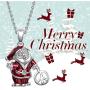 NINAQUEEN Charms Gifts Santa Claus 925 Sterling Silver Pendant Necklace with Peace Sign, Jewelry Gifts for Her Birthday Gift for Women Girl