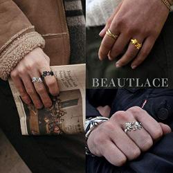 beautlace Two Elephant Adjustable Rings 18K Gold/Silver/Black Gun Plated Cute Double Elephant Animals Open Ring Jewelry for Women and Men KR0033
